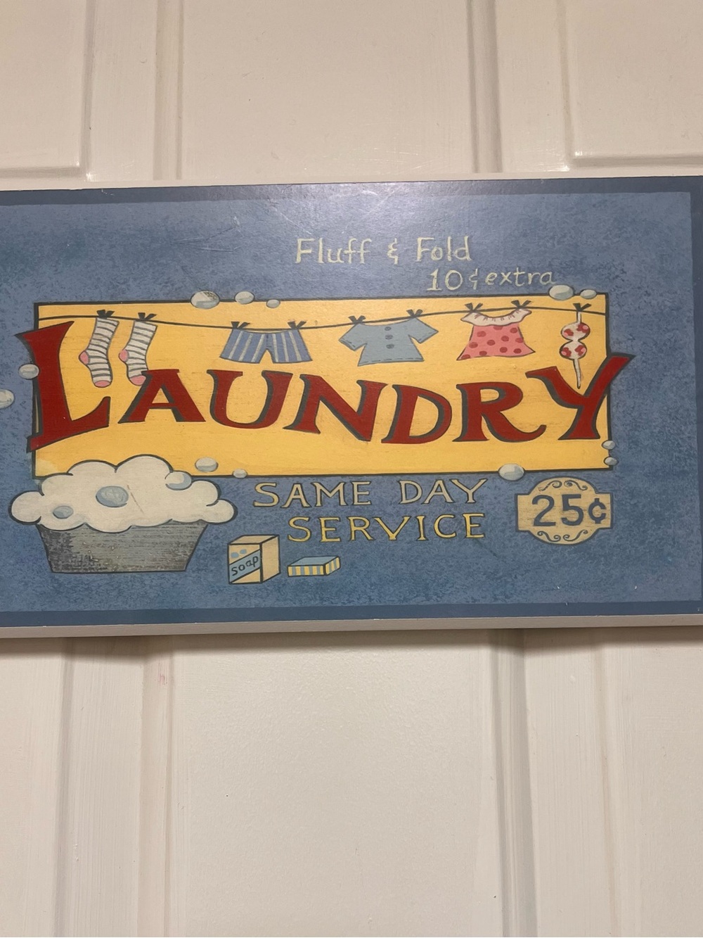 Retro Laundry Room Sign 12” x 6.5” Framed Farmhouse Wall Decor